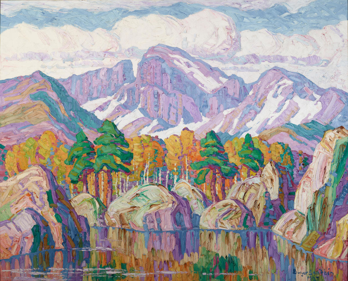 National Custom Sandzén Paper from Rocky Peak, From - and the Symphony Framing Print Mountain Custom the Park, Art - Denver Museum A 1927 Museum Prints Birger (Longs Mountain Prints Denver Art Colorado), by -
