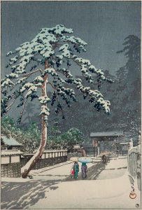 Hasui Kawase - Honmon-ji Temple of Ikegami, 1931