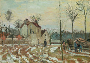Camille Pissarro - The Thaw or The House of Monsieur Musy, Louveciennes, 1872