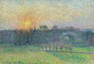 Camille Pissarro - View of Bazincourt, Sunset, 1892