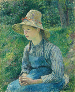 Camille Pissarro - Peasant Girl with a Straw Hat, 1881