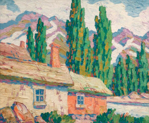 Birger Sandzén - By the Canal (Logan, Utah), 1929