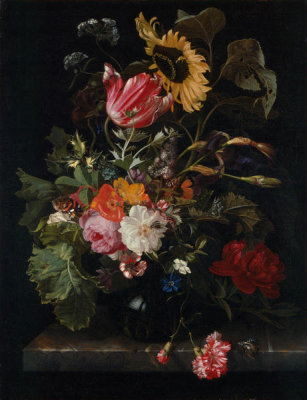 Maria van Oosterwyck - Bouquet of Flowers in a Vase, about 1670s