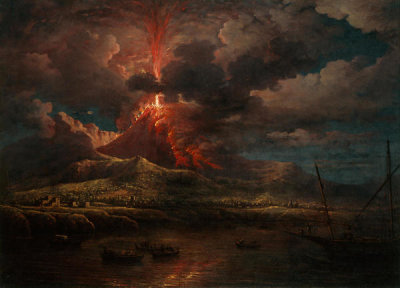William Marlow - Vesuvius Erupting at Night, 1768