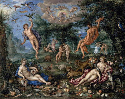 Hendrick de Clerck and Denijs van Alsloot - The Garden of Eden with the Four Elements, 1613