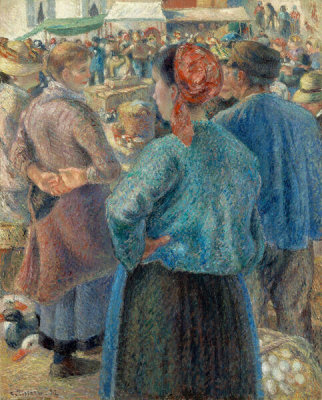 Camille Pissarro - The Poultry Market at Pontoise, 1882